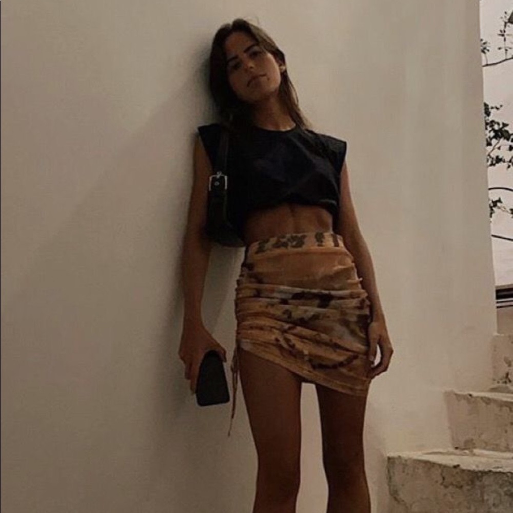 Kim Shui Shirred Mesh Skirt